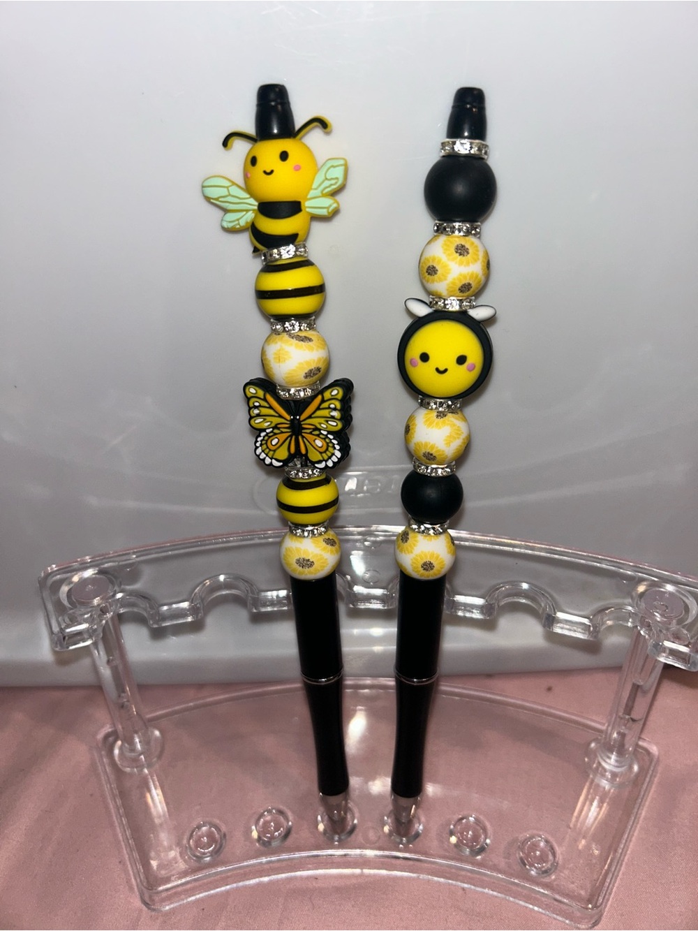 Bumble bee beaded pen bundle set of 2